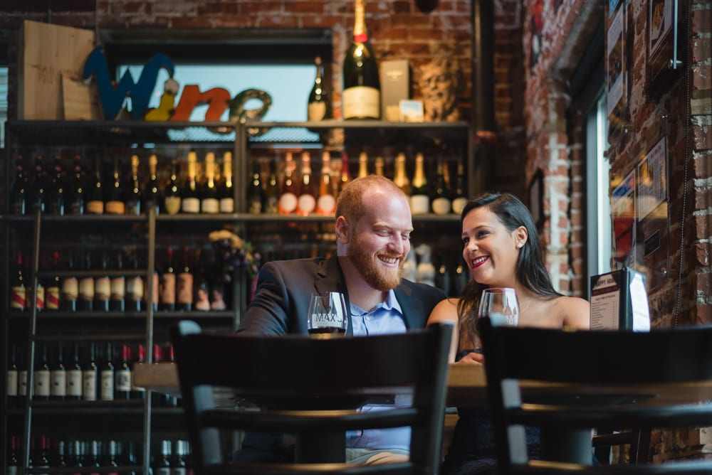 Emily & Brendan | Denver Wine Bar Engagement Photography | From the Hip Photo