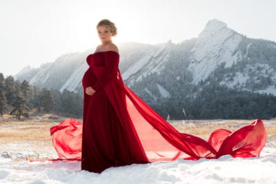 Winter Wonderland Maternity Shoot | Maternity Photography | Chautauqua Park | From The Hip Photo