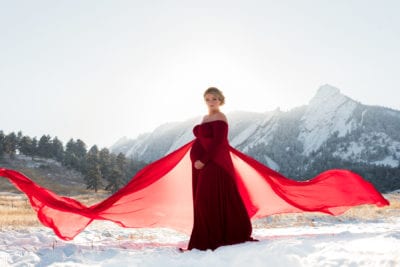 Winter Wonderland Maternity Shoot | Maternity Photography | Chautauqua Park | From The Hip Photo
