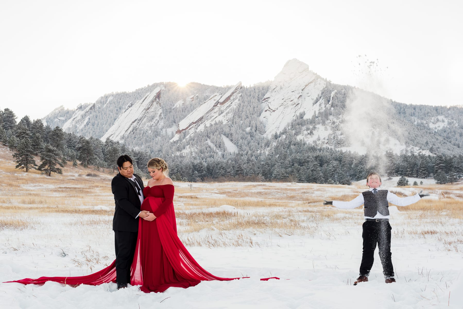 Winter Wonderland Maternity Shoot | Maternity Photography | Chautauqua Park | From The Hip Photo