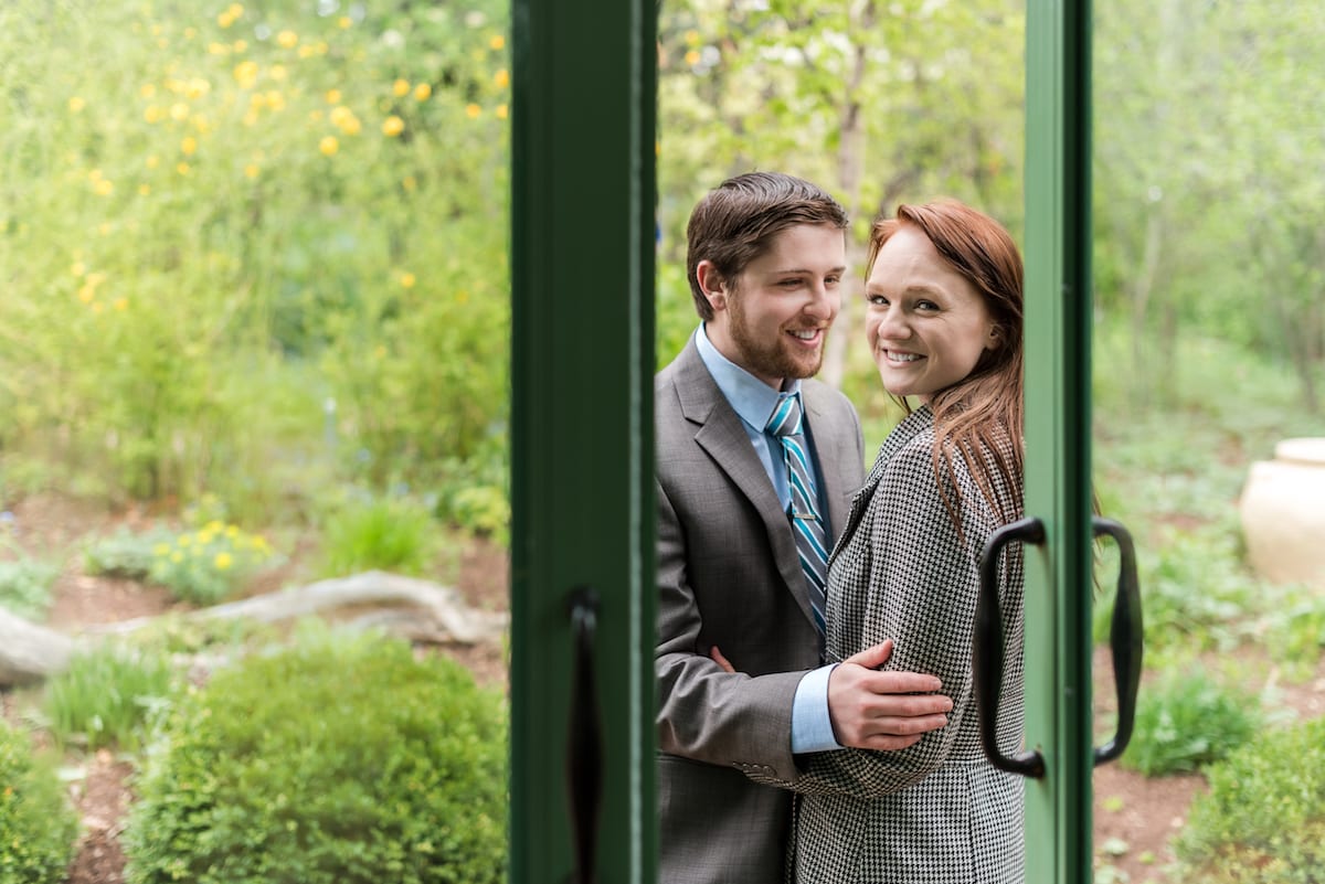 Denver Botanic Gardens engagement portrait