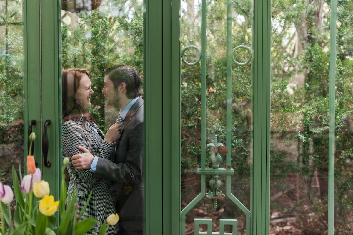 Denver Botanic Gardens engagement portrait