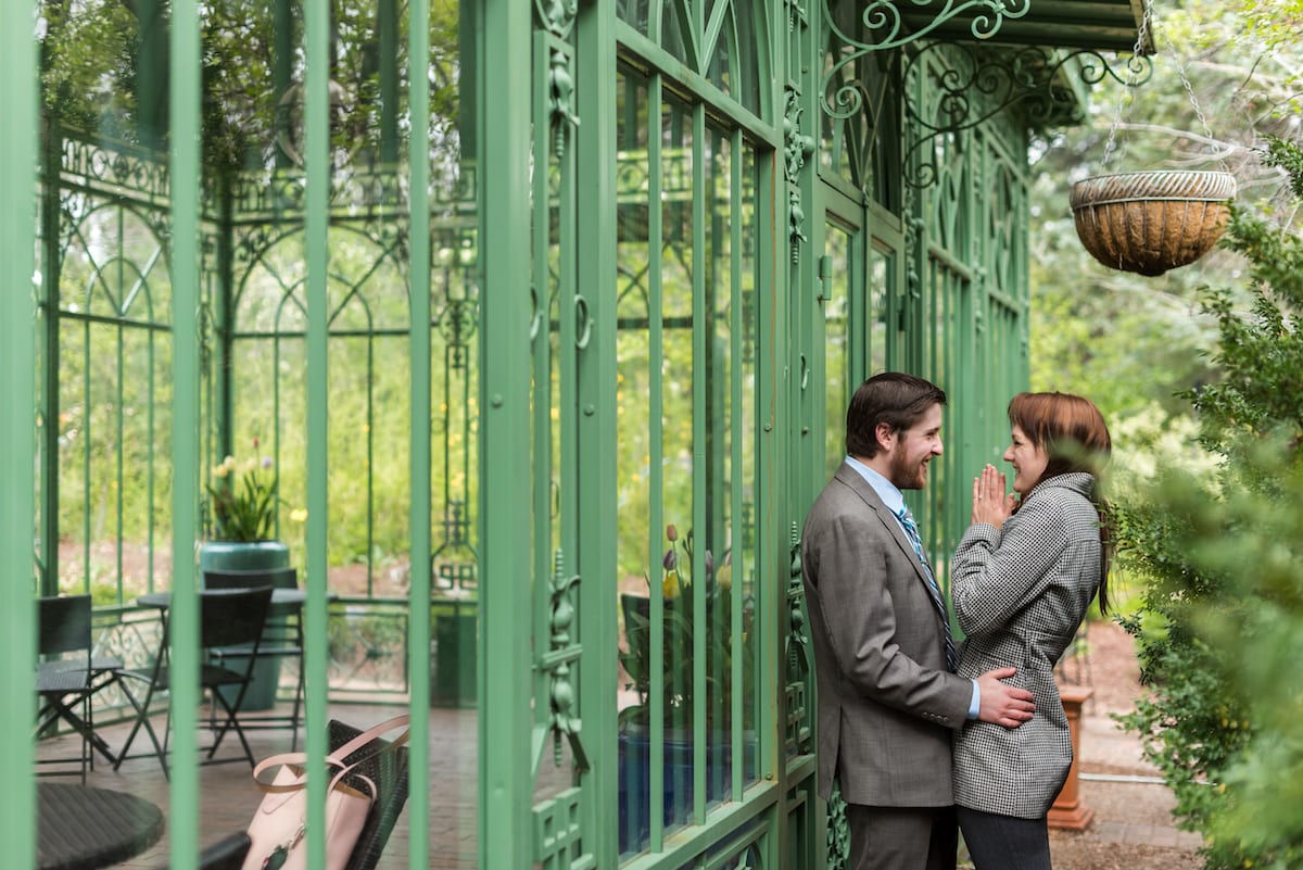 Denver Botanic Gardens engagement portrait