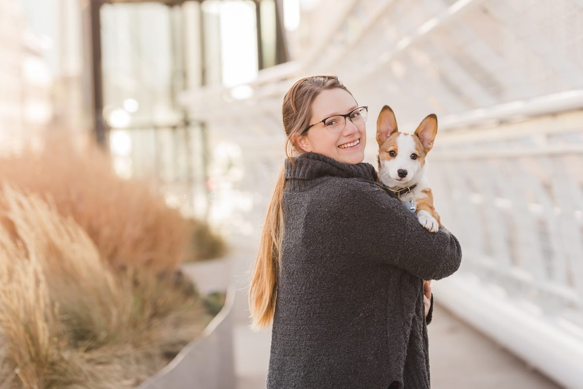 Headshot with Corgi | Pets In Human Photo Session