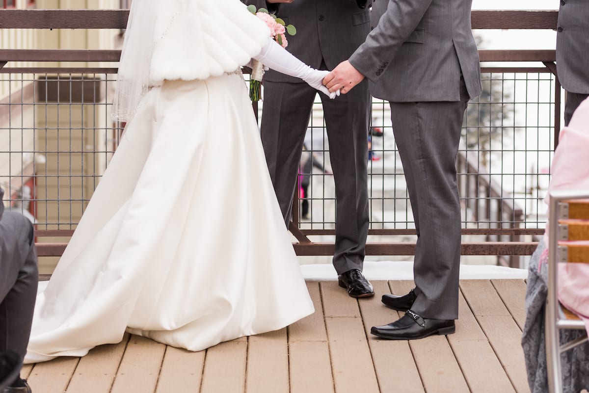 Clothing detail shot at ceremony