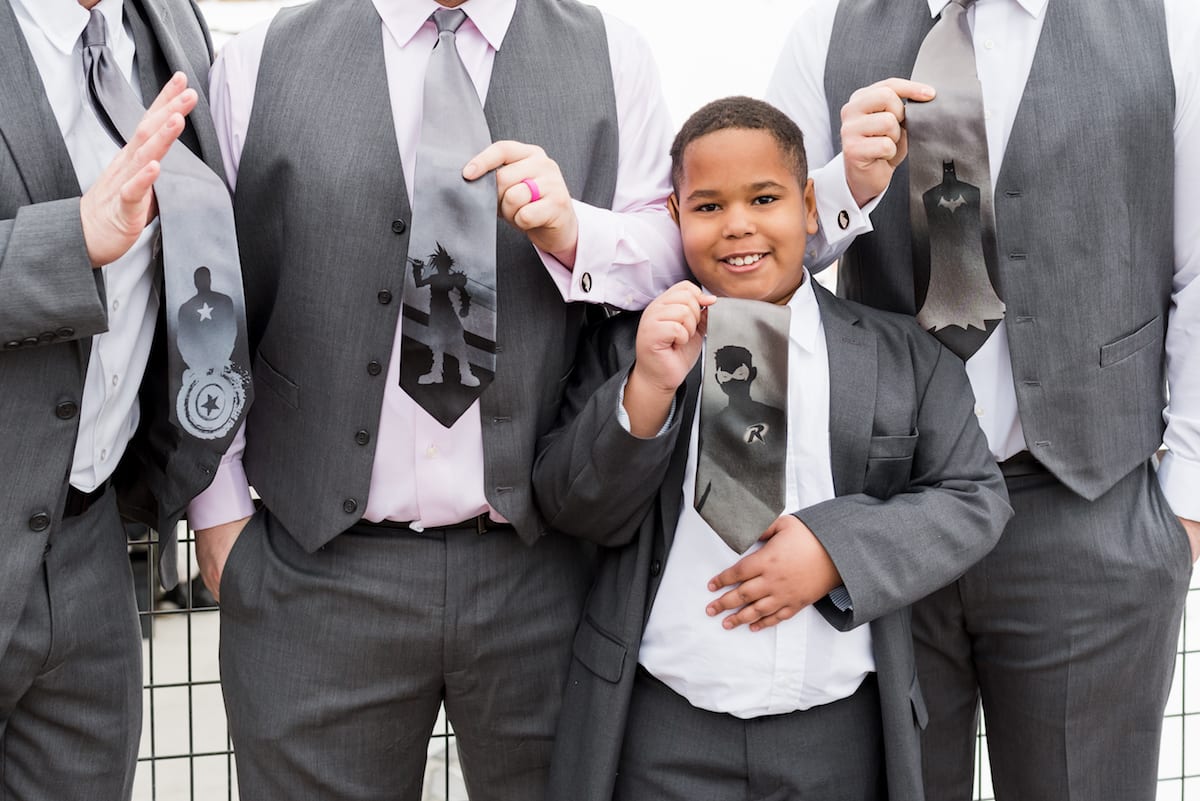 Groomsmen ties detail