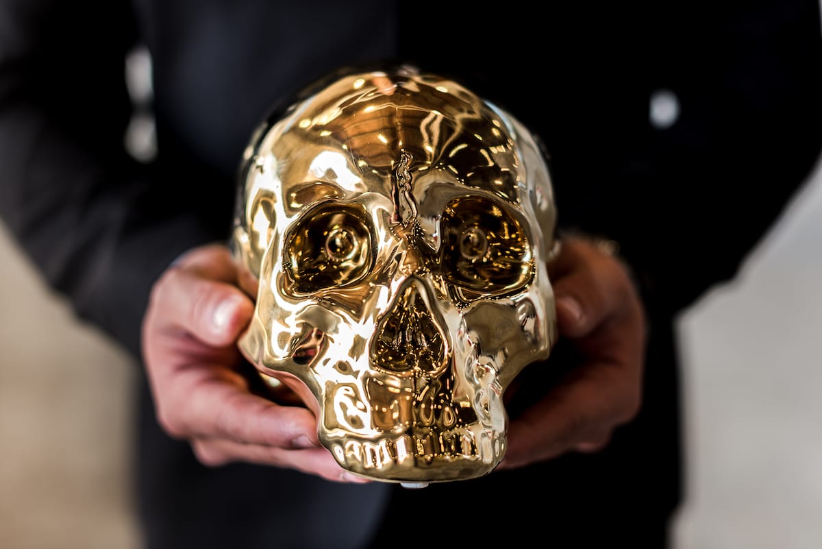 Golden skull prop