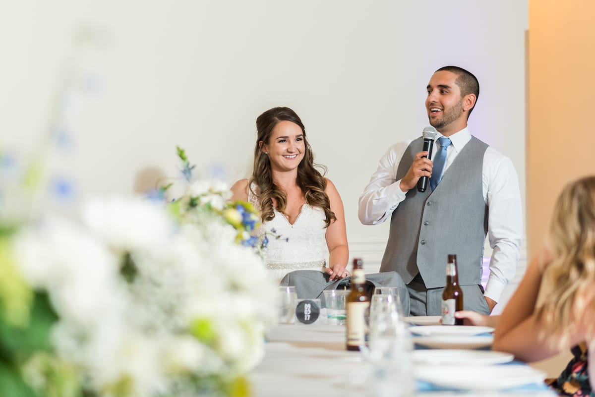 Wedding guests celebrate with couple at Willow Ridge Manor mountain venue in Morrison