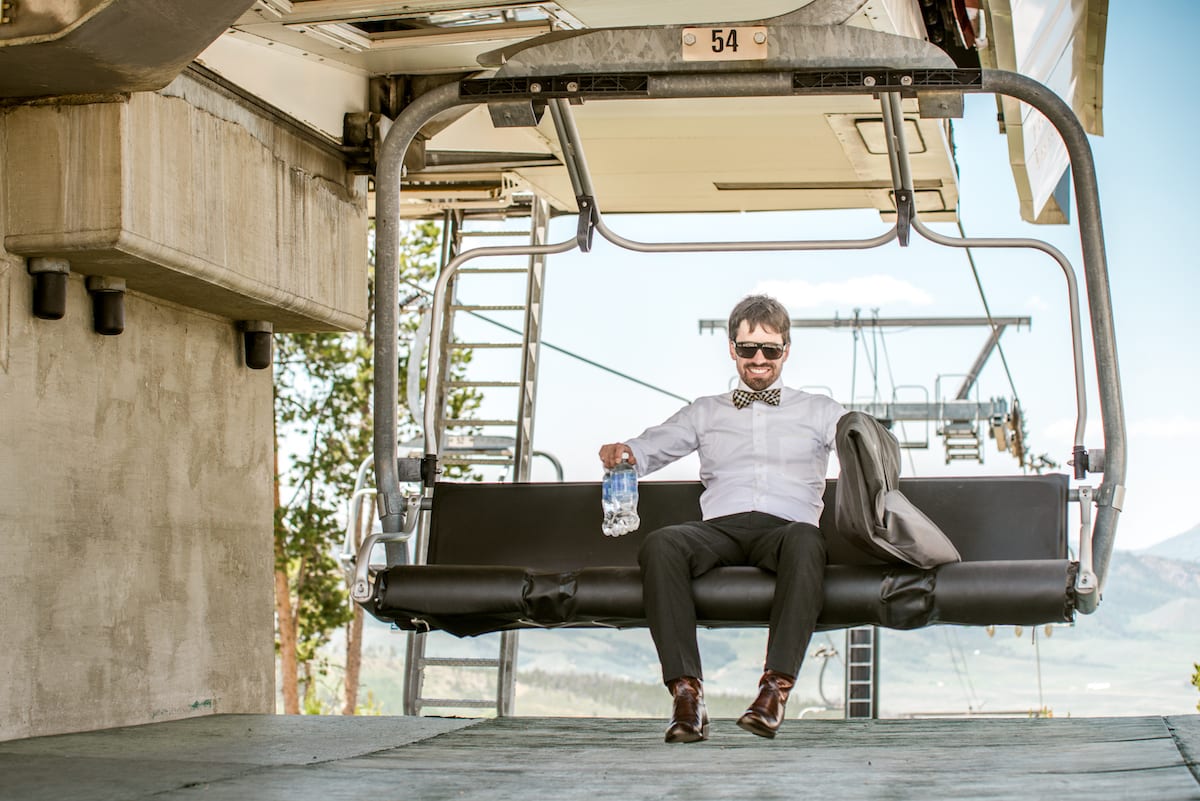 Granby Ranch wedding celebration in mountain setting with guests