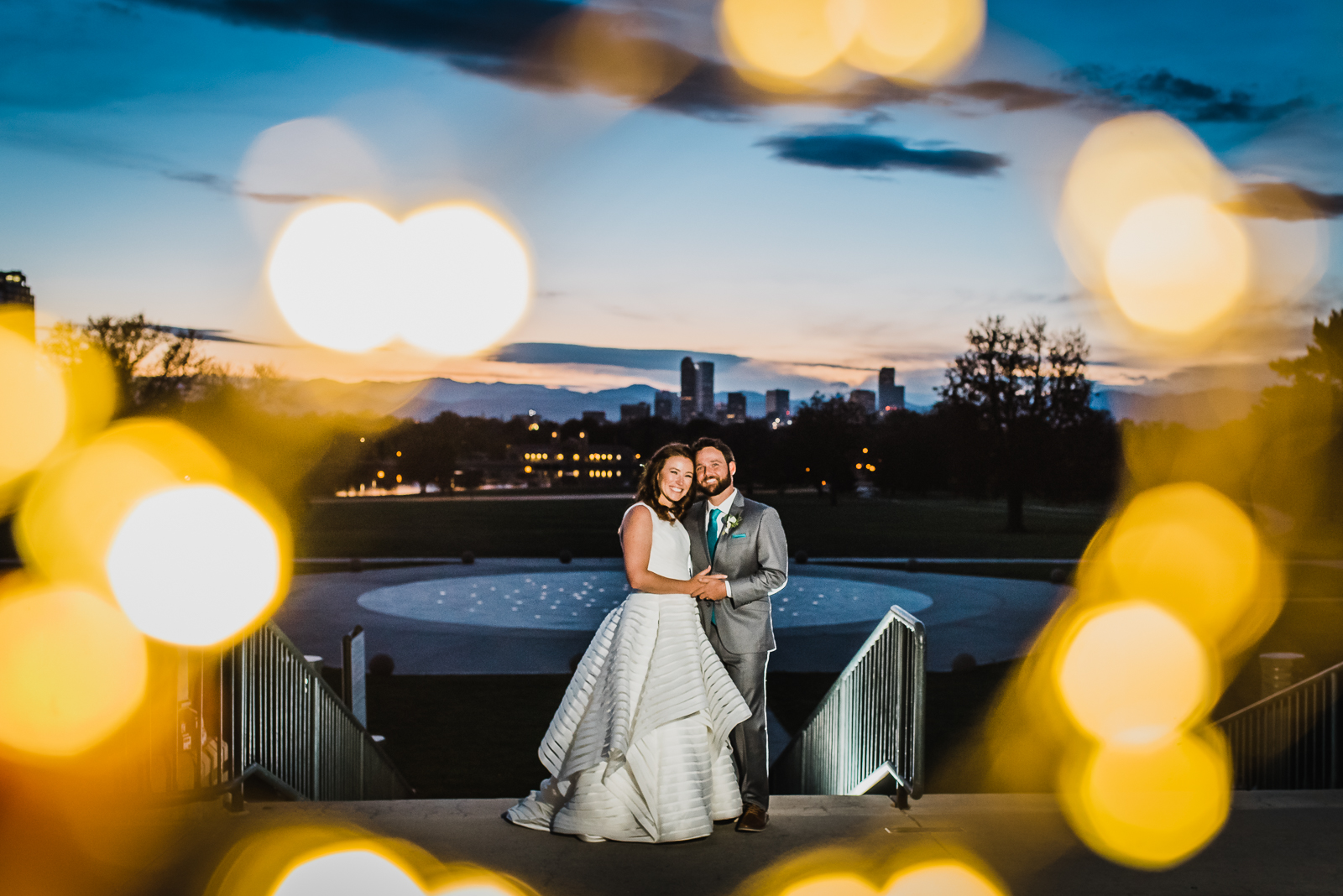 Evening reception lighting at Denver Museum of Nature and Science