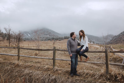 Cozy Spring Engagement Session at Foggy Chautauqua Park