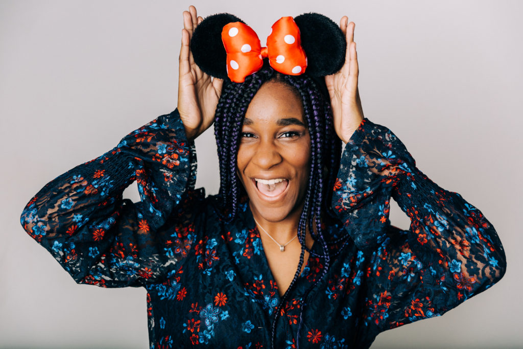 happy senior | minnie mouse senior at stanley marketplace