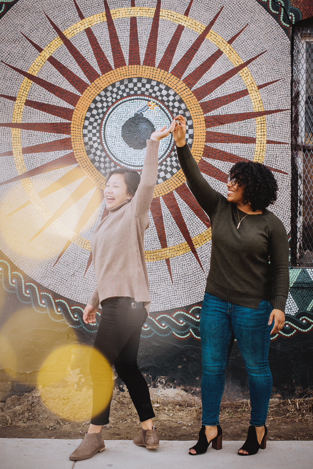 Golden hour street photography exposed brick murals RiNo Denver From the Hip Photo