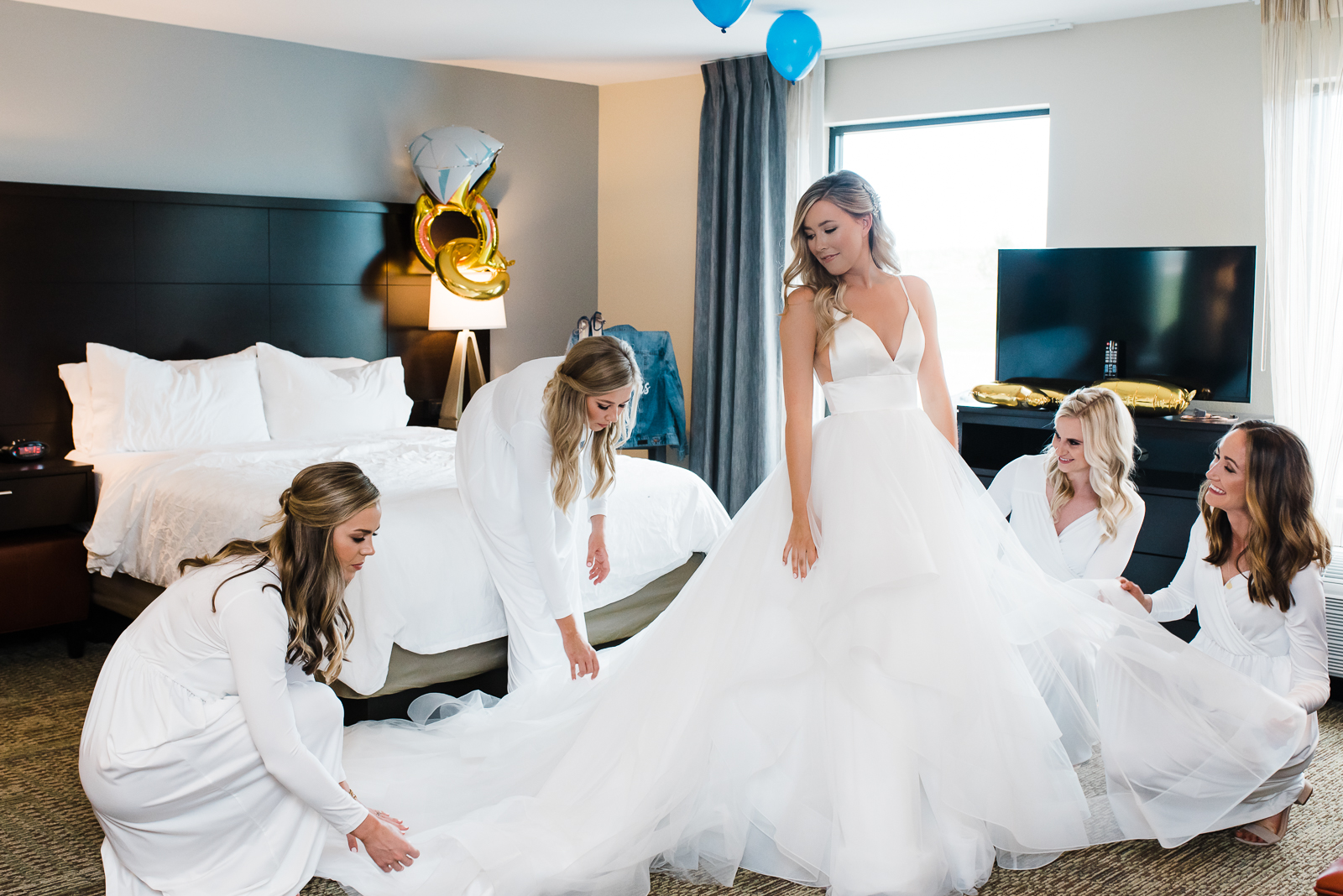 Decorated ceremony arch with floral arrangements at Arrowhead