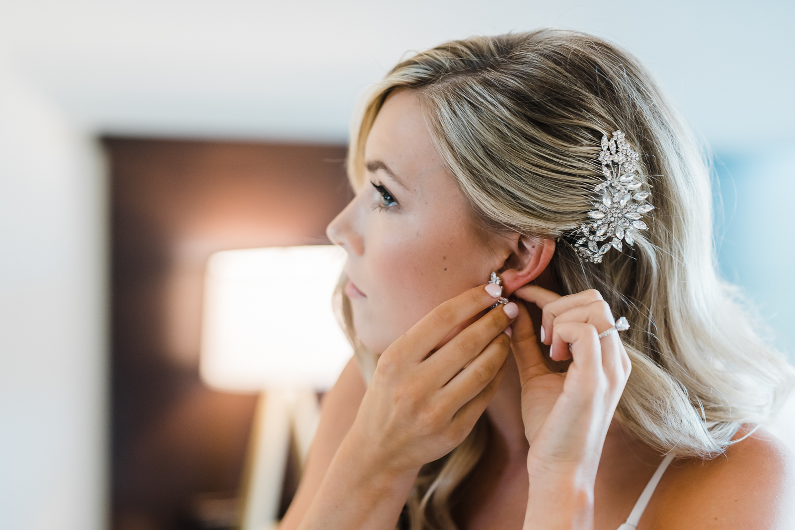Bride getting ready at Arrowhead Golf Course wedding venue