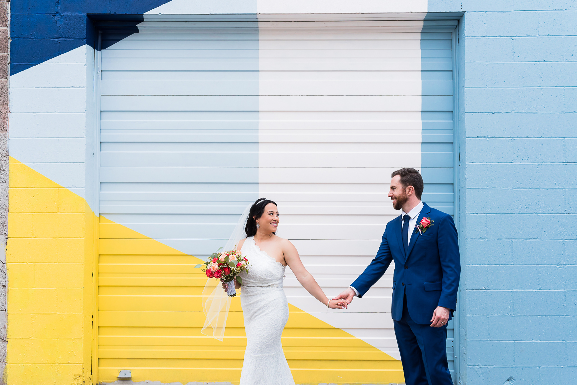 Couple sharing a joyful moment during Denver wedding celebration