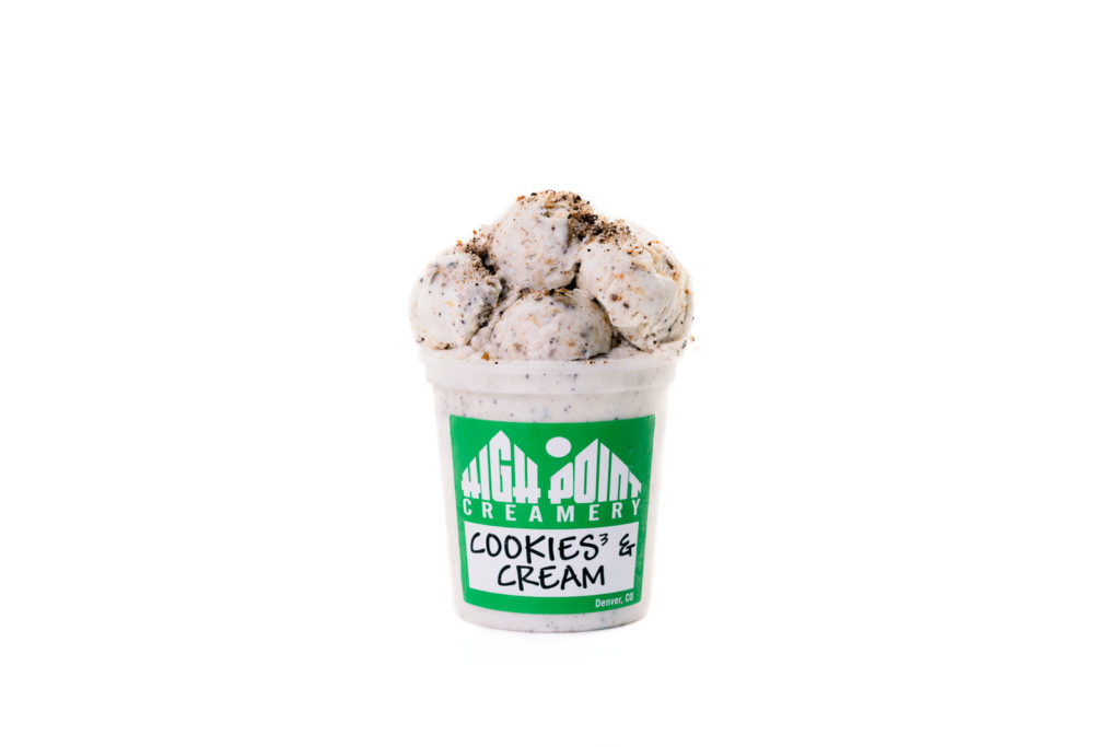 Product Photography | Open cookies and cream ice cream pint on white background | High Point Creamery, Denver, Colorado