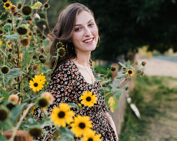 Sunflower Location Senior Photo | Denver Colorado Portrait Photographers