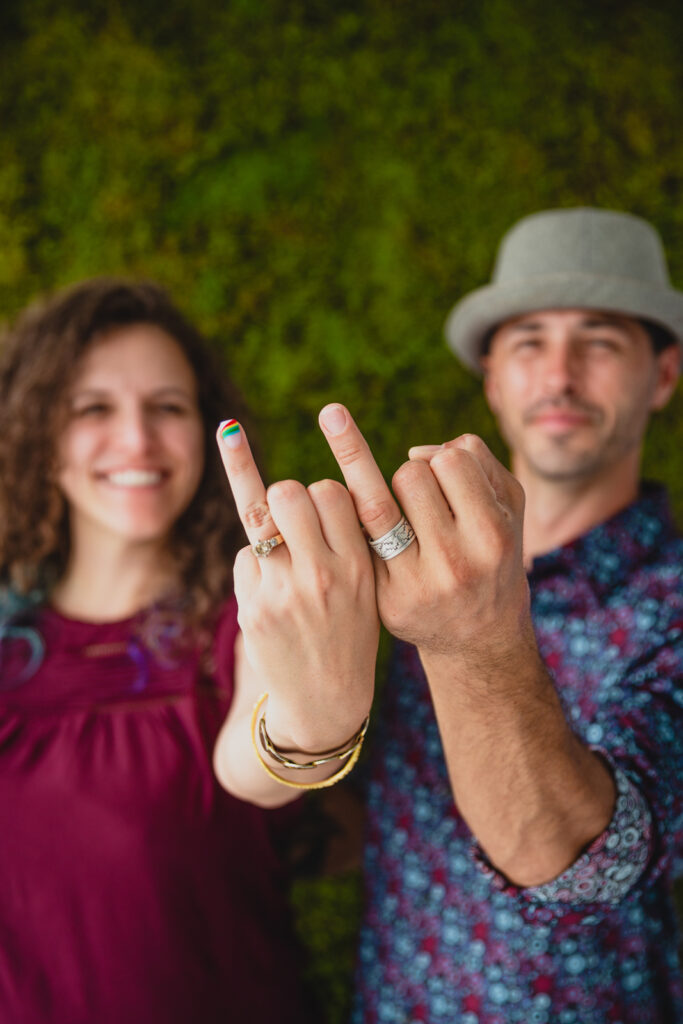 From the Hip Photo Studio indoor candid loving engagement picture | From the Hip Photo Denver Colorado portrait photography