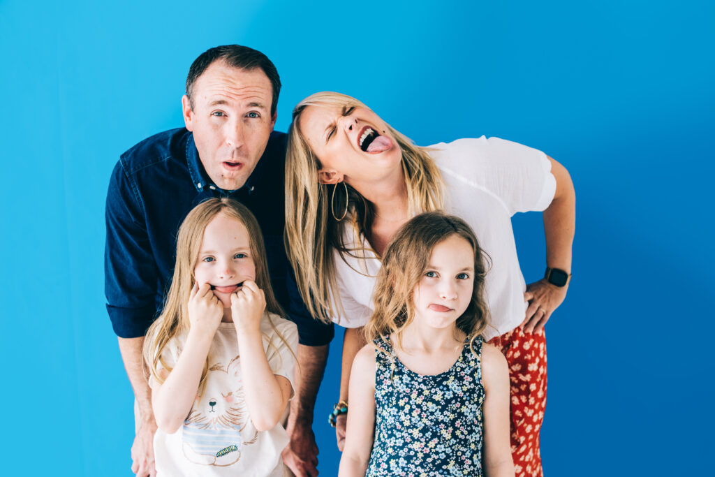 From the Hip Photo Studio indoor candid fun silly family picture | From the Hip Photo Denver Colorado portrait photography