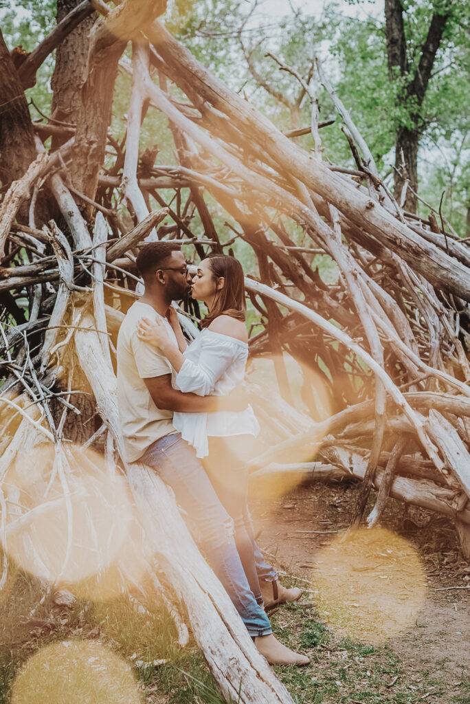 Bluff Lake Nature Center Outdoor Trail Park Nature Fun Candid Romantic Engagement Picture | From the Hip Photo Denver Colorado Portrait Photography 