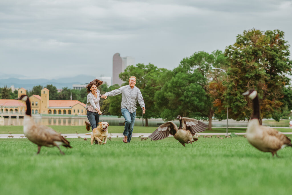 City Park & Denver Museum of Nature and Science Colorado outdoor and indoor nature lake candid fun engagement pictures | From the Hip Photo portrait photography 