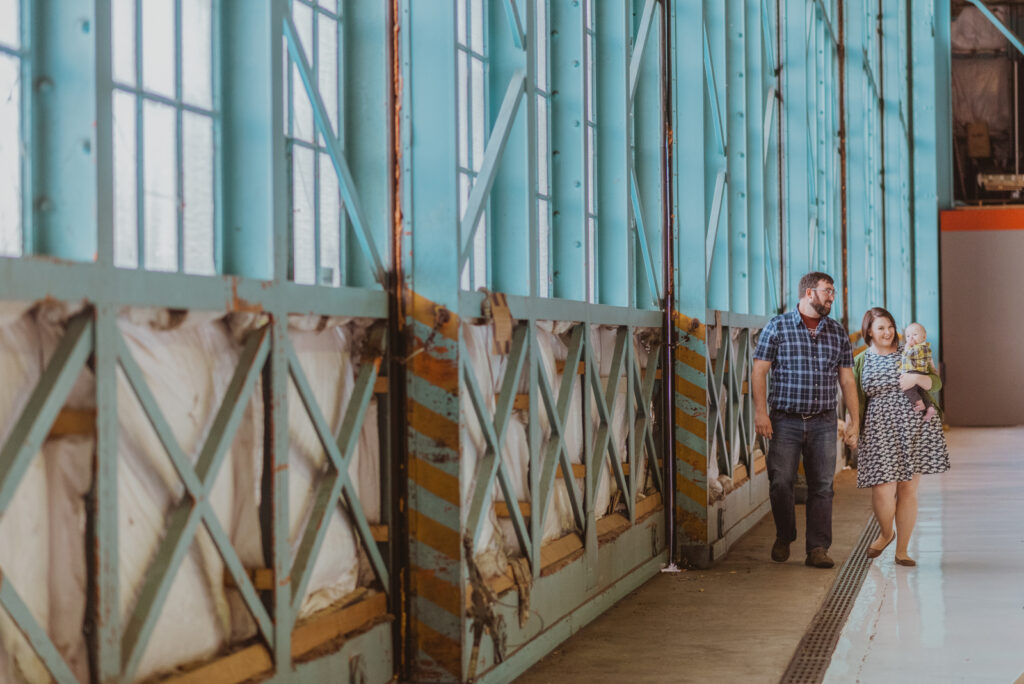 Wings Over The Rockies indoor aircraft museum edgy fun adventurous family picture | From the Hip Photo Denver Colorado portrait photography 