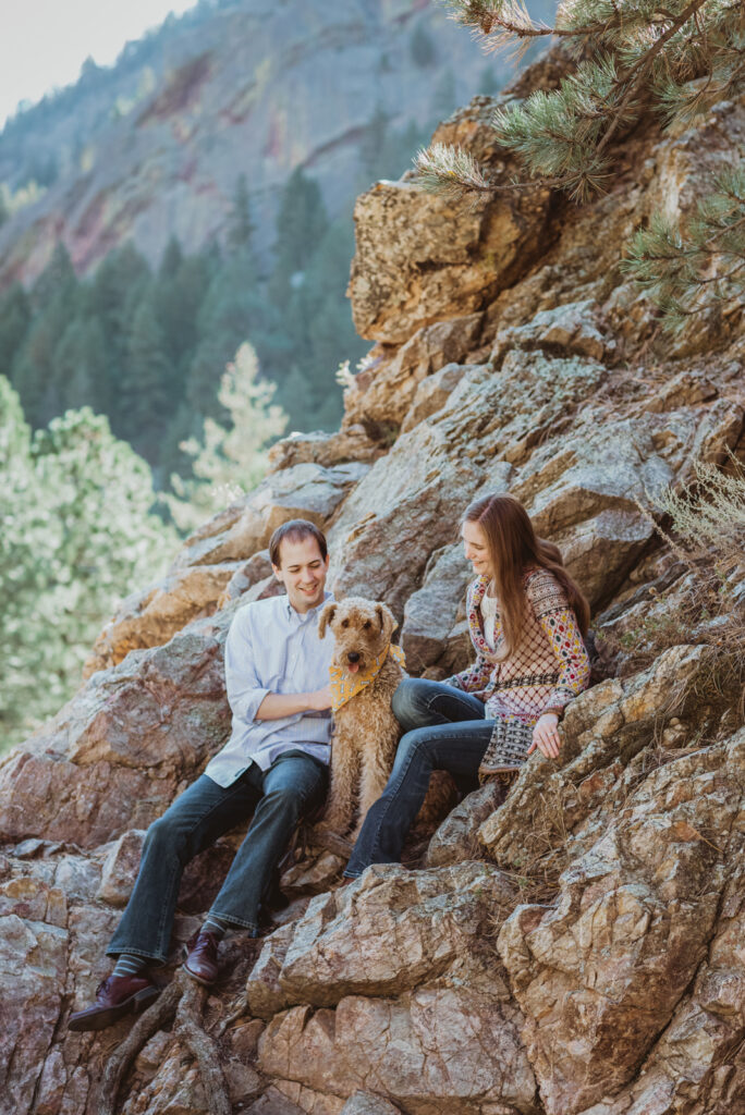 S. Mesa Trail and Eldorado Canyon outdoor nature trail candid fun romantic engagement picture | From the Hip Photo portrait photography 