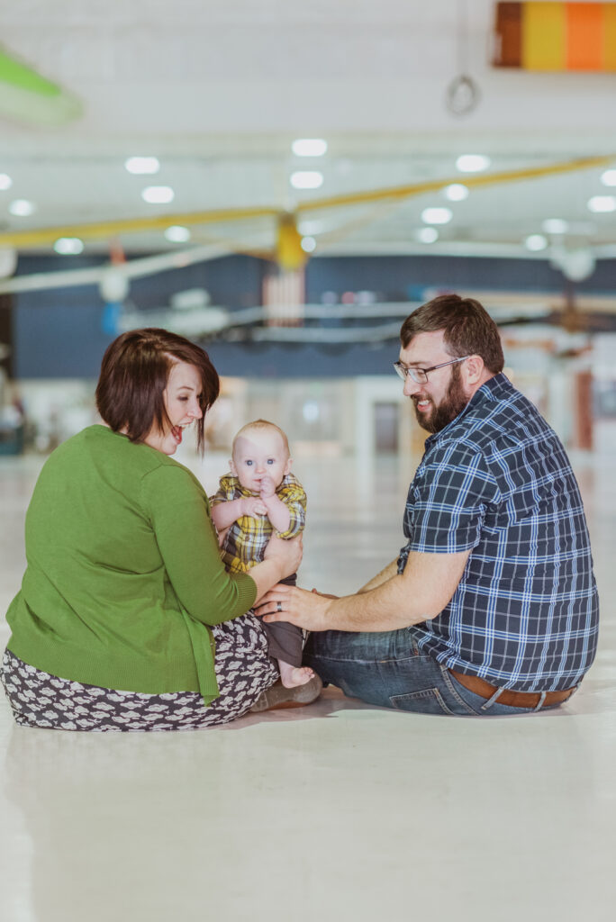 Wings Over The Rockies indoor aircraft museum edgy fun adventurous family picture | From the Hip Photo Denver Colorado portrait photography 
