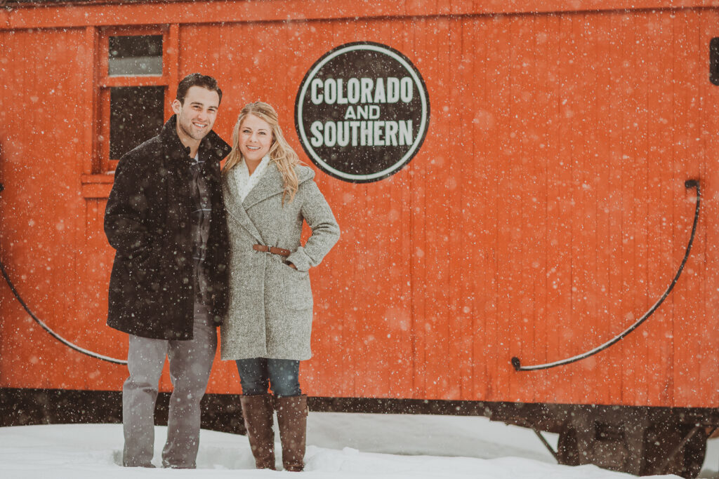Breckenridge outdoor mountain nature loving candid fun adventurous engagement picture | From the Hip Photo Denver Colorado portrait photography 
