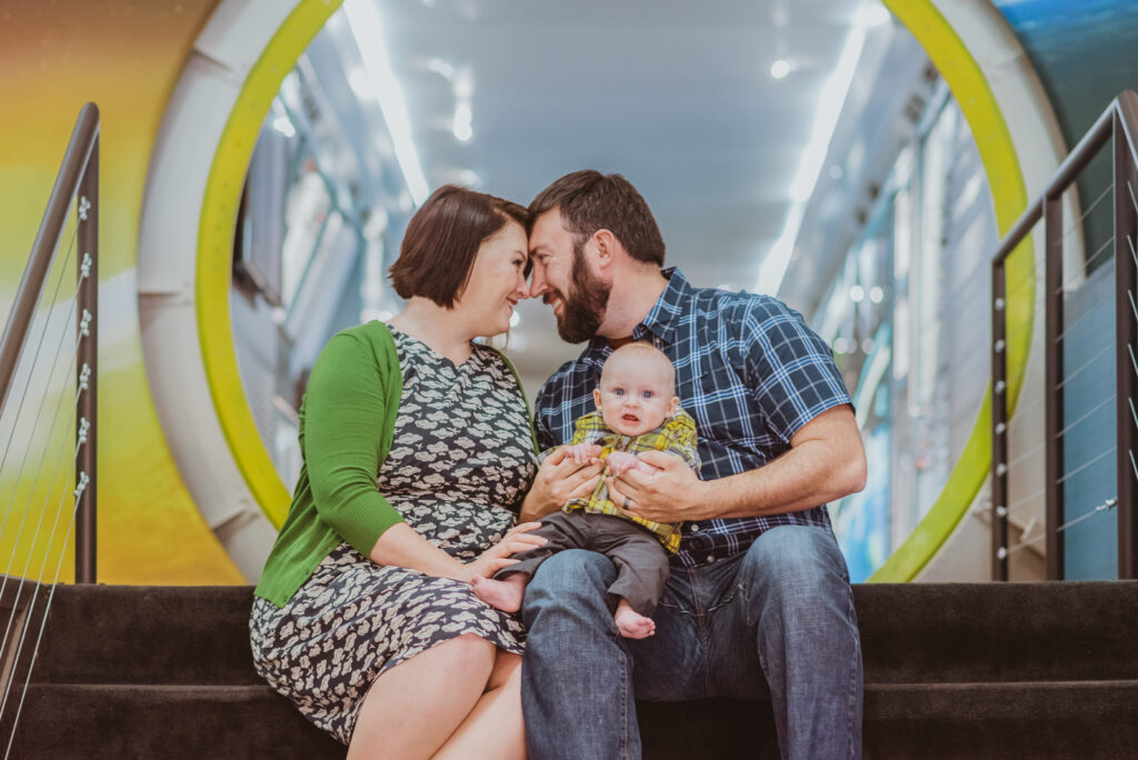 Wings Over The Rockies indoor aircraft museum edgy fun adventurous family picture | From the Hip Photo Denver Colorado portrait photography 
