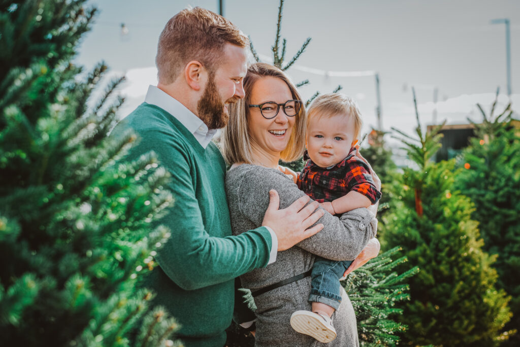 Pumpkin Patch Christmas Tree Farm outdoor holiday activity candid fun loving family picture | From the Hip Photo Denver Colorado portrait photography