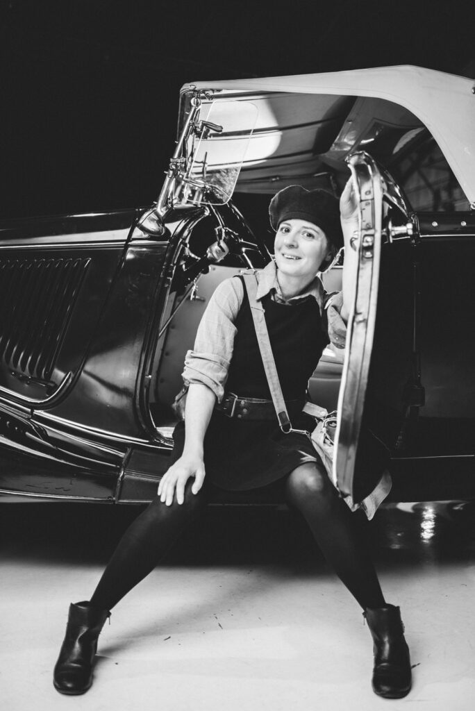 Wings Over The Rockies indoor aircraft museum edgy fun adventurous headshot picture | From the Hip Photo Denver Colorado portrait photography 