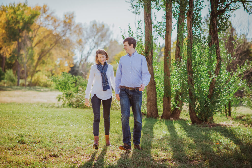High Line Canal outdoor nature trail fun adventurous candid engagement picture | From the Hip Photo Denver Colorado portrait photography 