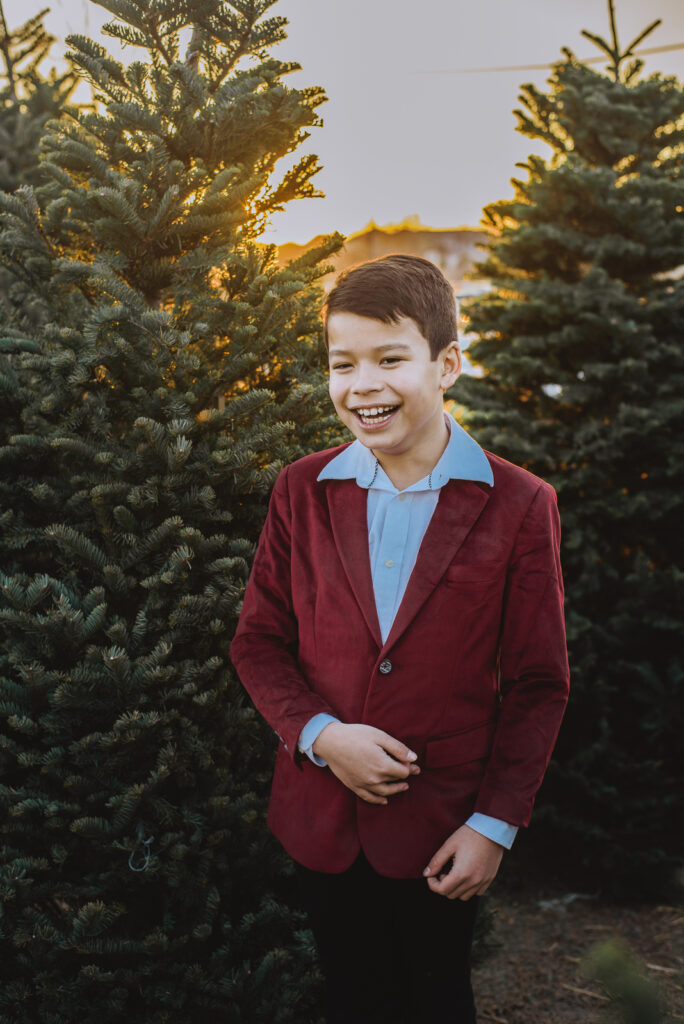 Pumpkin Patch Christmas Tree Farm outdoor holiday activity candid fun loving family picture | From the Hip Photo Denver Colorado portrait photography