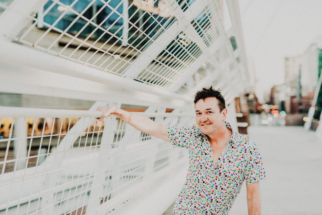 Confluence Park Millenium Bridge Riverfront Park outdoor nature urban downtown fun sleek headshot picture | From the Hip Photo Denver Colorado portrait photography 