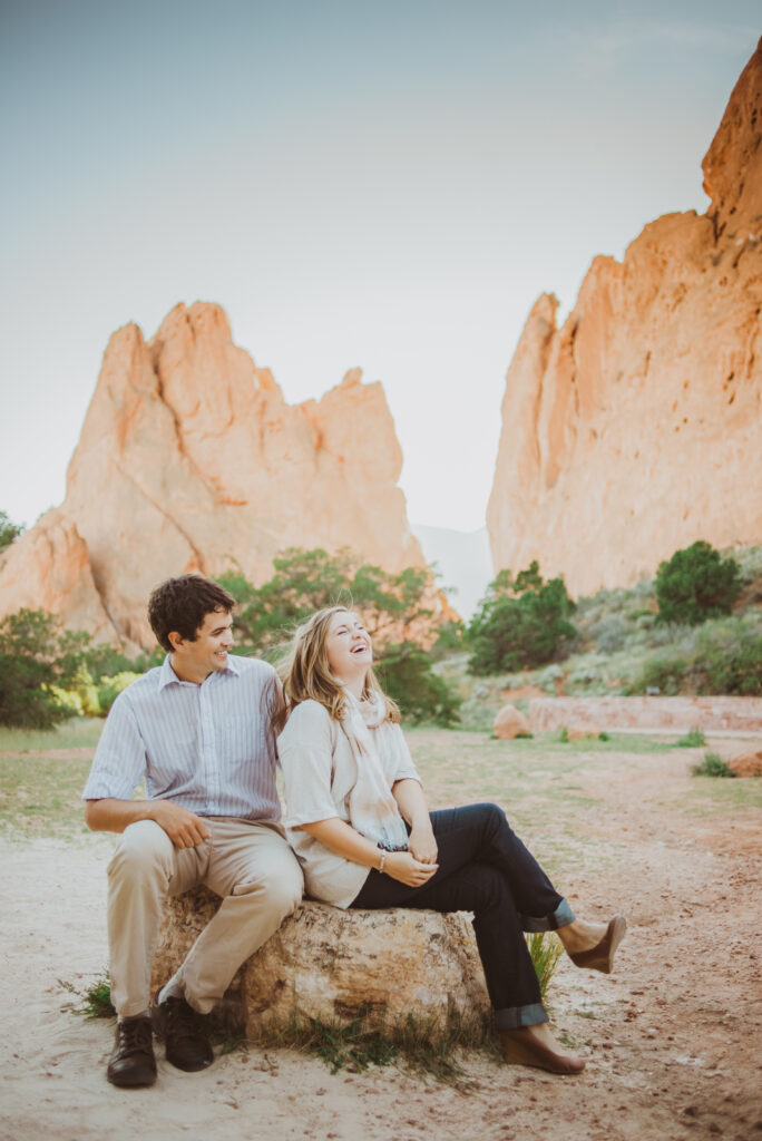 Garden of the Gods outdoor park trail nature mountain fun candid romantic engagement picture | From the Hip Photo Denver Colorado portrait photography 