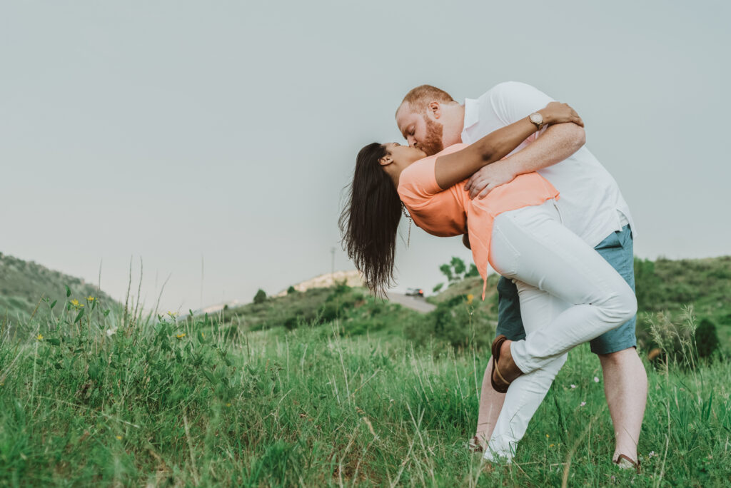 Red Rocks Park and Amphitheater outdoor park nature venue fun candid engagement picture | From the Hip Photo portrait photography  