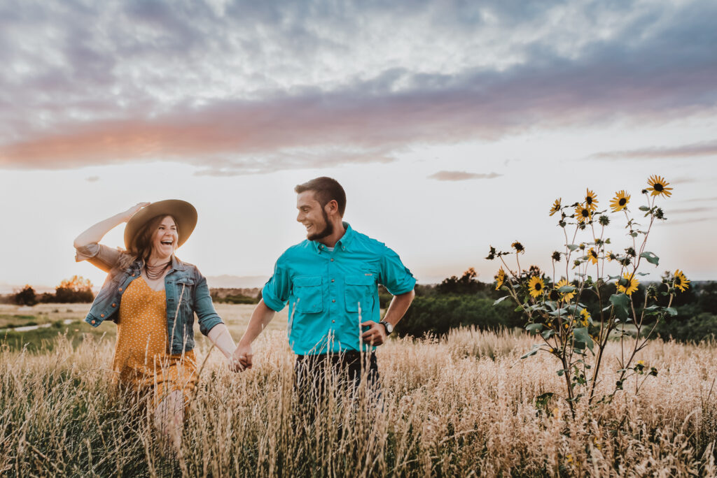 Castlewood Canyon State Park Franktown Colorado outdoor nature adventurous candid fun engagement picture | From the Hip Photo Denver portrait photography 