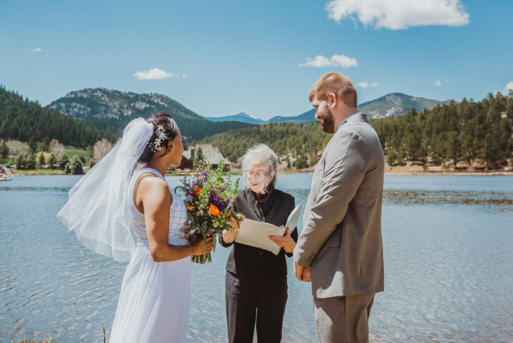 Evergreen Lake House outdoor lake nature trail adventurous candid fun wedding picture | From the Hip Photo Denver Colorado portrait photography