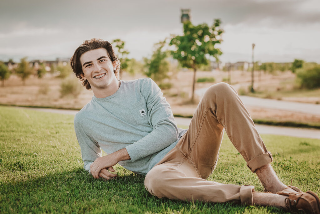 Central Park Denver Colorado outdoor nature creek neighborhood candid fun senior headshot picture | From the Hip Photo portrait photography 