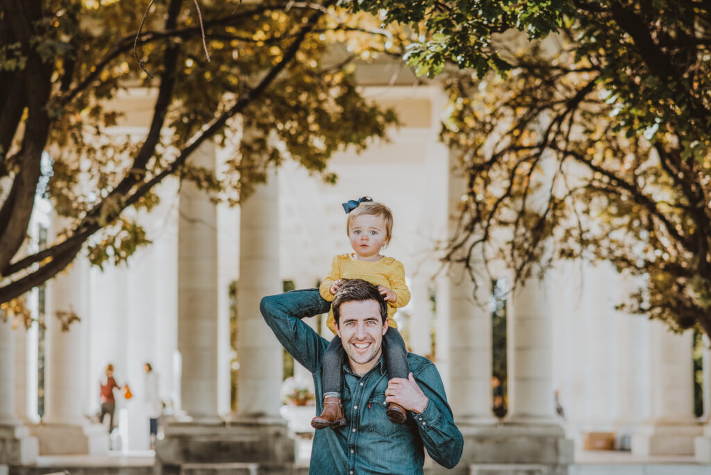Cheesman Park outdoor pavillion park Denver candid fun loving family picture | From the Hip Photo portrait photography