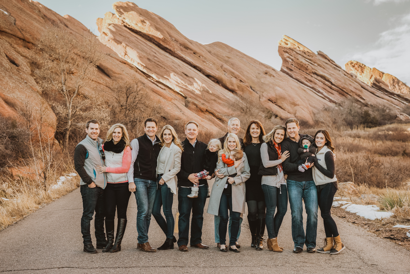 Colorado winter family photos -- children portrait in cold weather gear