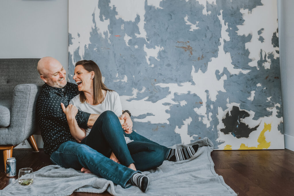 Photo Sessions at Home Private Space Indoor Fun Candid Engagement Family Picture | From the Hip Photo Denver Colorado Portrait Photography 