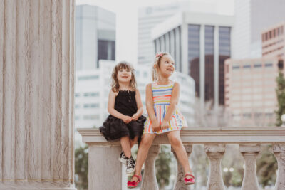 Denver Downtown Civic Center Outdoors Urban City Indoors Museum Art Library Family Engagement Candid Fun Pictures | From the Hip Photo Denver Colorado Portrait Photography