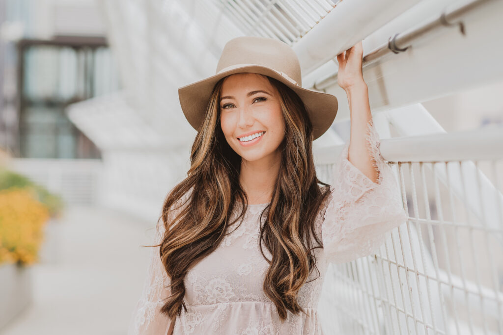 Confluence Park Millenium Bridge Riverfront Park outdoor nature urban downtown fun candid headshot picture | From the Hip Photo Denver Colorado portrait photography 
