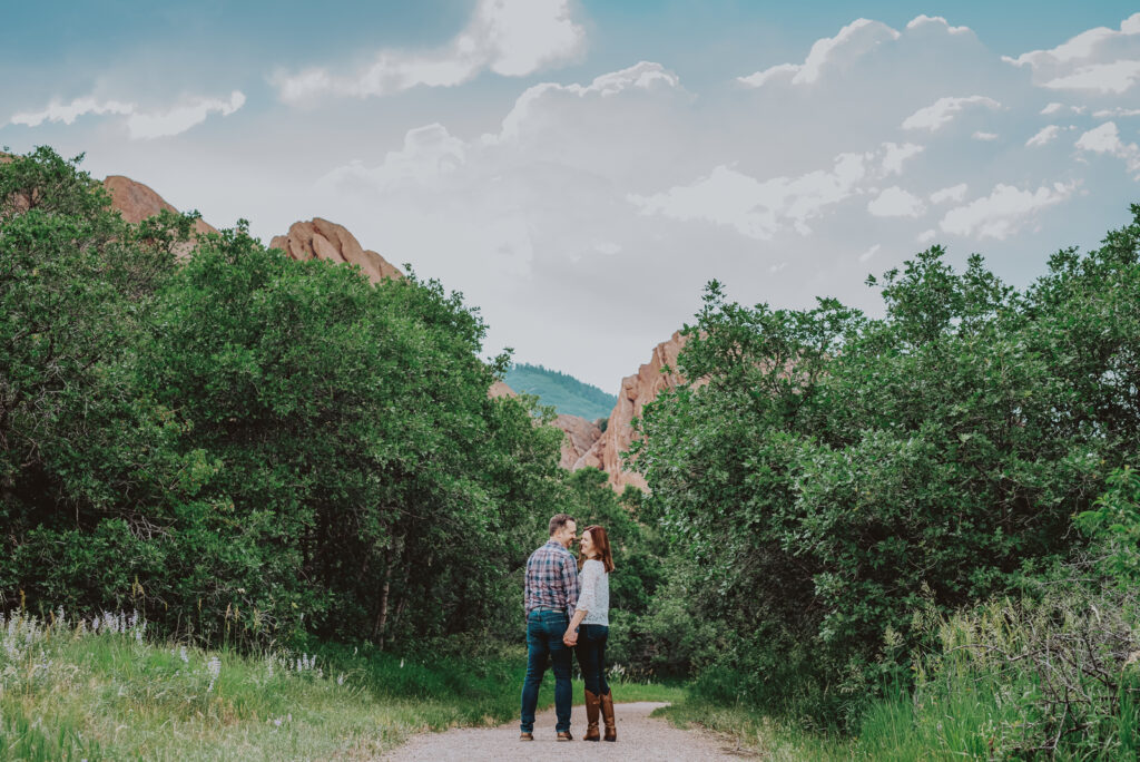 Roxborough State Park Littleton Colorado outdoor nature red rock adventurous candid fun engagement picture | From the Hip Photo Denver portrait photography 