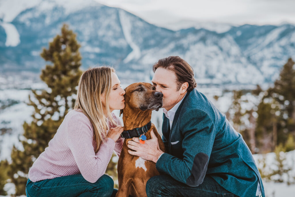 Sapphire Point Dillion Colorado outdoor mountain lake trail nature candid fun loving engagement picture | From the Hip Photo Denver portrait photography 