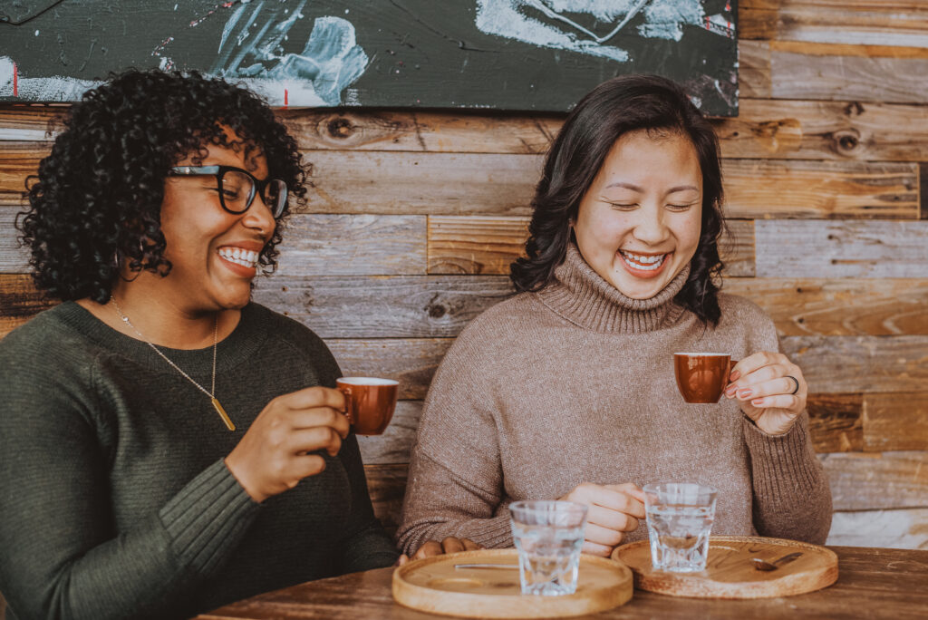 Your Favorite Spot restaurant bar coffee shop bookstore candid fun unique engagement picture | From the Hip Photo Denver Colorado portrait photography 