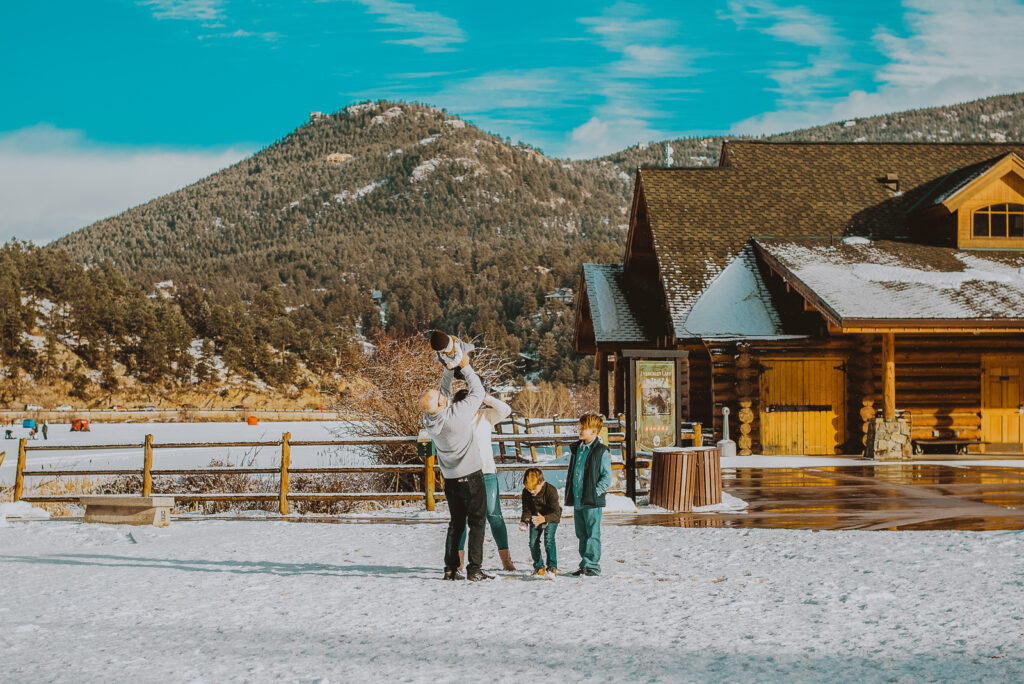 Evergreen Lake House outdoor lake nature trail adventurous candid fun family picture | From the Hip Photo Denver Colorado portrait photography